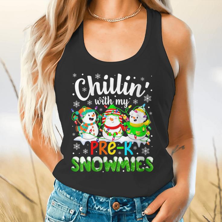 Chillin With My Pre-K Snowmies Christmas Teacher Xmas Flowy Tank, gift for family, gift for coworker Chillin With My Pre-K Snowmies Christmas Teacher Xmas Flowy Tank, gift for family, gift for coworker