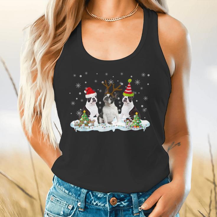 Christmas Boston Terrier Santa Dog Lover Flowy Tank, gift for family, gift for coworker