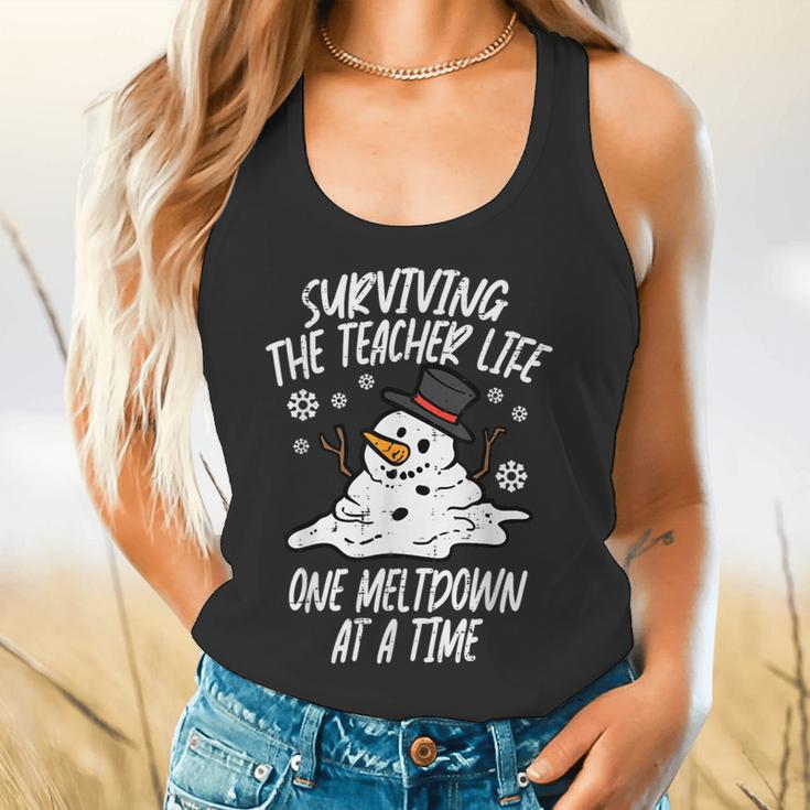 Christmas Surviving Teacher Life Meltdown Xmas Women Men Flowy Tank, gift for family, gift for coworker Christmas Surviving Teacher Life Meltdown Xmas Women Men Flowy Tank, gift for family, gift for coworker