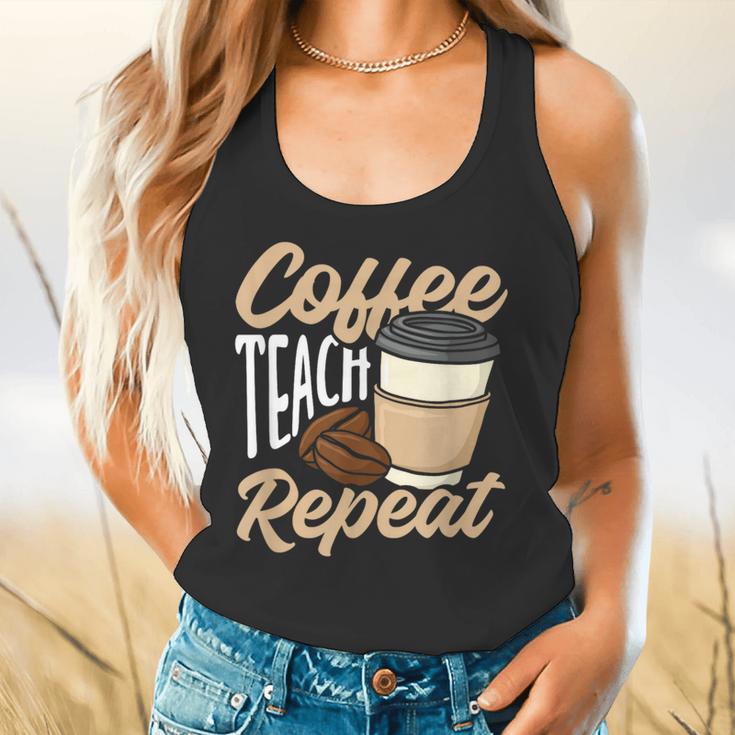 Coffee Teach Repeat Teacher Flowy Tank, gift for family, gift for coworker Coffee Teach Repeat Teacher Flowy Tank, gift for family, gift for coworker