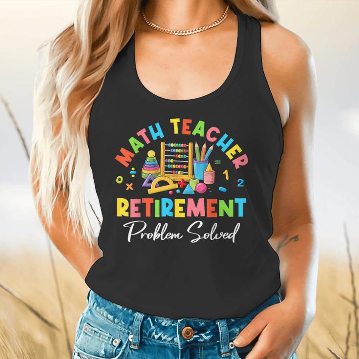 Colorful Math Teacher Retirement Solve The Problem Retired Flowy Tank, gift for family, gift for coworker