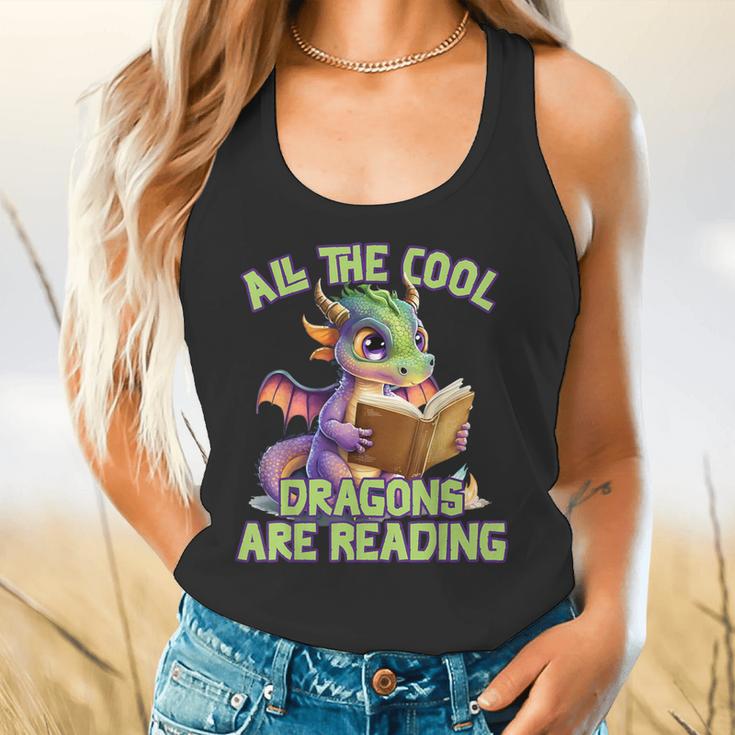 All The Cool Dragons Are Reading Dragon Teacher Flowy Tank, gift for family, gift for coworker