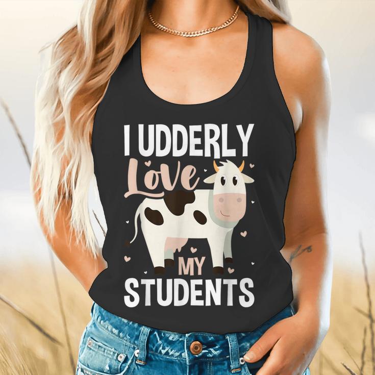 Cow Teacher Lover Flowy Tank, gift for family, gift for coworker