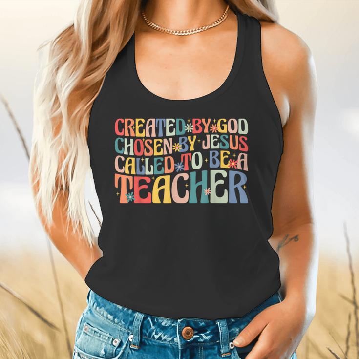 Created By God Chosen By Jesus Called To Be a Teacher Flowy Tank, gift for family, gift for coworker