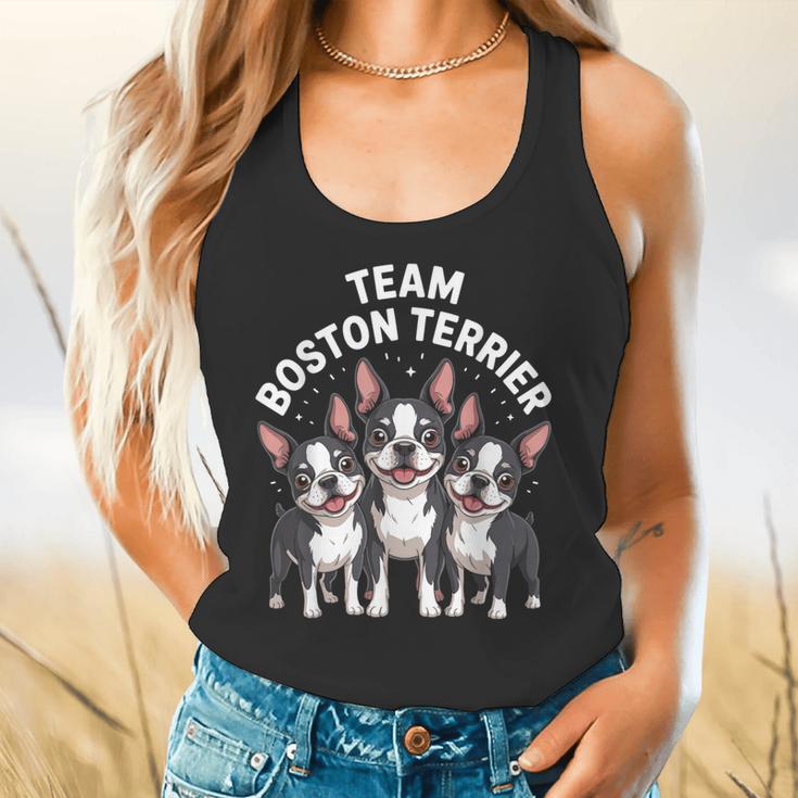 Cute Cartoon For Dog Owners Pet Team Boston Terrier Flowy Tank, gift for family, gift for coworker