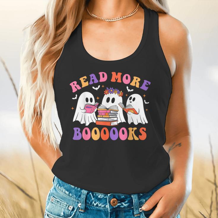 Cute Ghost Read More Books Lover Teacher Halloween Costume Flowy Tank, gift for family, gift for coworker