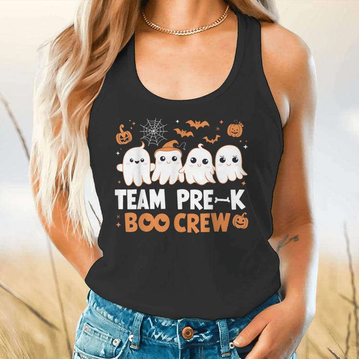 Cute Ghosts Pre-K Boo Crew Teachers Halloween Party Team For Men Women Kids Flowy Tank, gift for family, gift for coworker