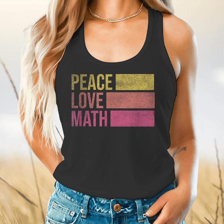 Cute Math Teacher Peace Love Math Flowy Tank, gift for family, gift for coworker