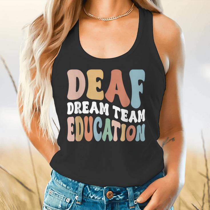 Deaf Dream Team Education Deaf Education Teacher Flowy Tank, gift for family, gift for coworker Deaf Dream Team Education Deaf Education Teacher Flowy Tank, gift for family, gift for coworker