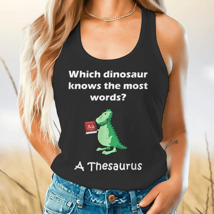 Dinosaur Thesaurus Grammar Joke Teacher Flowy Tank, gift for family, gift for coworker