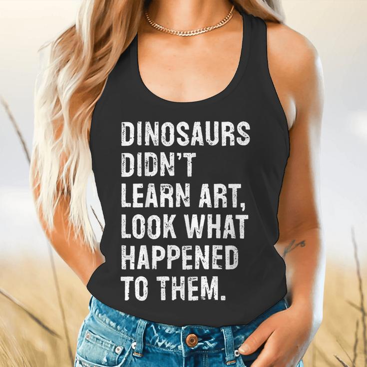 Dinosaurs Didn't Learn Art Art Teacher Flowy Tank, gift for family, gift for coworker Dinosaurs Didn't Learn Art Art Teacher Flowy Tank, gift for family, gift for coworker