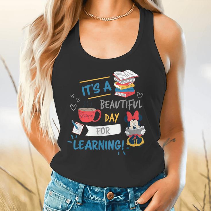 Disney Minnie Mouse Beautiful Day For Learning Teacher's Day Flowy Tank, gift for family, gift for coworker Disney Minnie Mouse Beautiful Day For Learning Teacher's Day Flowy Tank, gift for family, gift for coworker