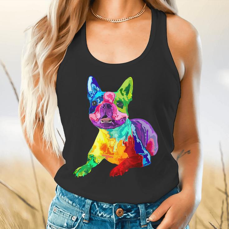 Dog Lover Boston Terrier Dog Colorful Boston Terrier Men Women Kids Flowy Tank, gift for family, gift for coworker