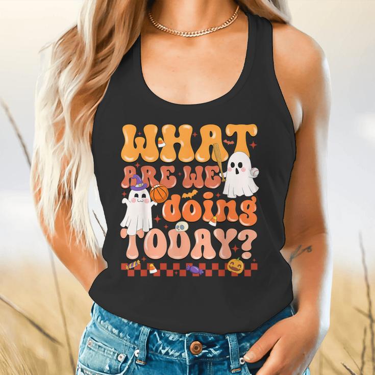What Are We Doing Today Halloween PE Spooky Teacher Flowy Tank, gift for family, gift for coworker What Are We Doing Today Halloween PE Spooky Teacher Flowy Tank, gift for family, gift for coworker