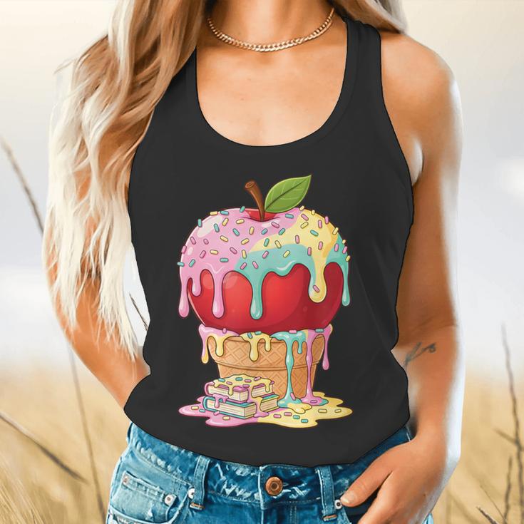 Dripping Apple Ice Cream Cone Cute Teacher Appreciation Flowy Tank, gift for family, gift for coworker Dripping Apple Ice Cream Cone Cute Teacher Appreciation Flowy Tank, gift for family, gift for coworker