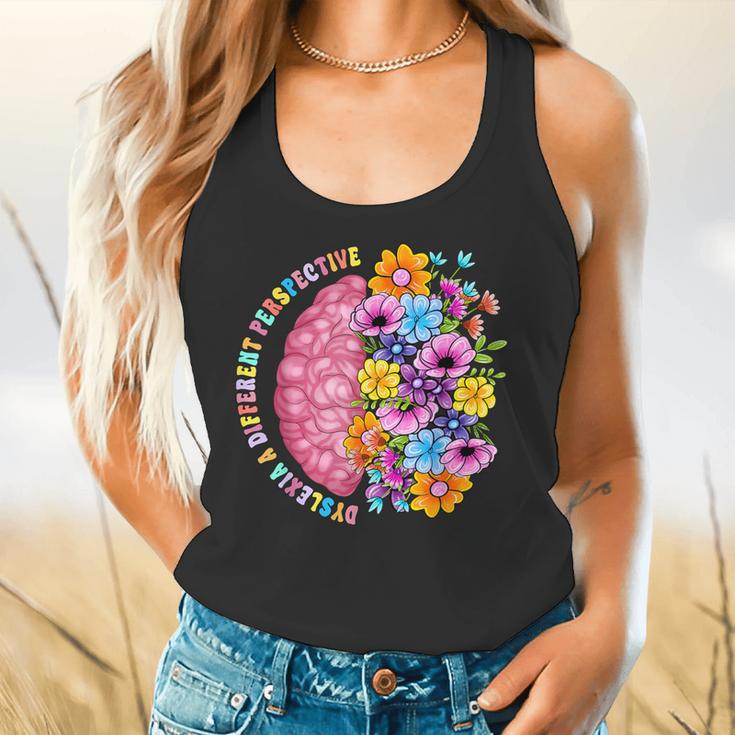 Dyslexia Different Perspective Reading Brain Floral Teacher Flowy Tank, gift for family, gift for coworker