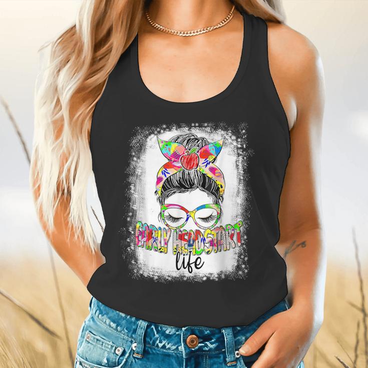 Early Head Start Life Messy Bun Back To School Teacher Women Flowy Tank, gift for family, gift for coworker