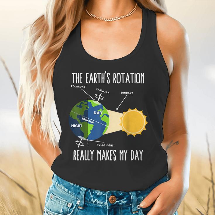 Earth Rotation Earth Day Science Teacher Kids Women Flowy Tank, gift for family, gift for coworker