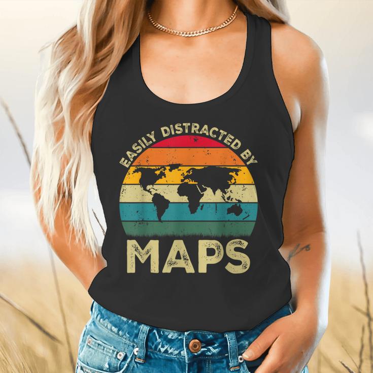 Easily Distracted By Maps Geography Teacher Flowy Tank, gift for family, gift for coworker Easily Distracted By Maps Geography Teacher Flowy Tank, gift for family, gift for coworker