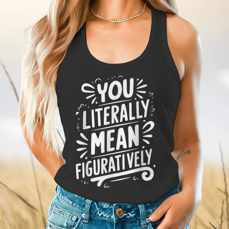 English Teacher Grammar Police Language Nerd You Literally Mean Figuratively V-Neck Modern Short Sleeve Small Flowy Tank, gift for family, gift for coworker English Teacher Grammar Police Language Nerd You Literally Mean Figuratively V-Neck Modern Short Sleeve Small Flowy Tank, gift for family, gift for coworker