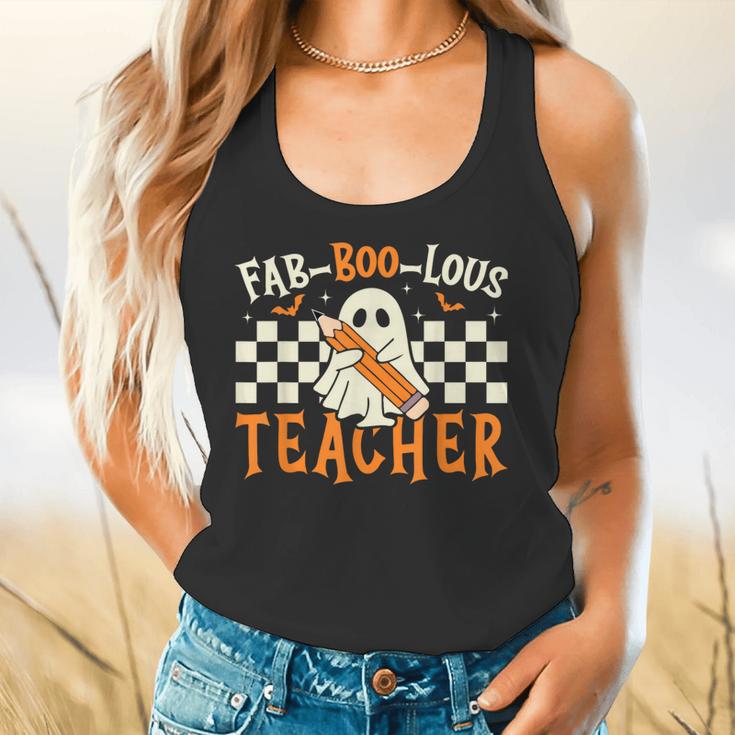 Fab Boo Lous Teacher Retro Ghost Spooky Halloween Costume Flowy Tank, gift for family, gift for coworker Fab Boo Lous Teacher Retro Ghost Spooky Halloween Costume Flowy Tank, gift for family, gift for coworker