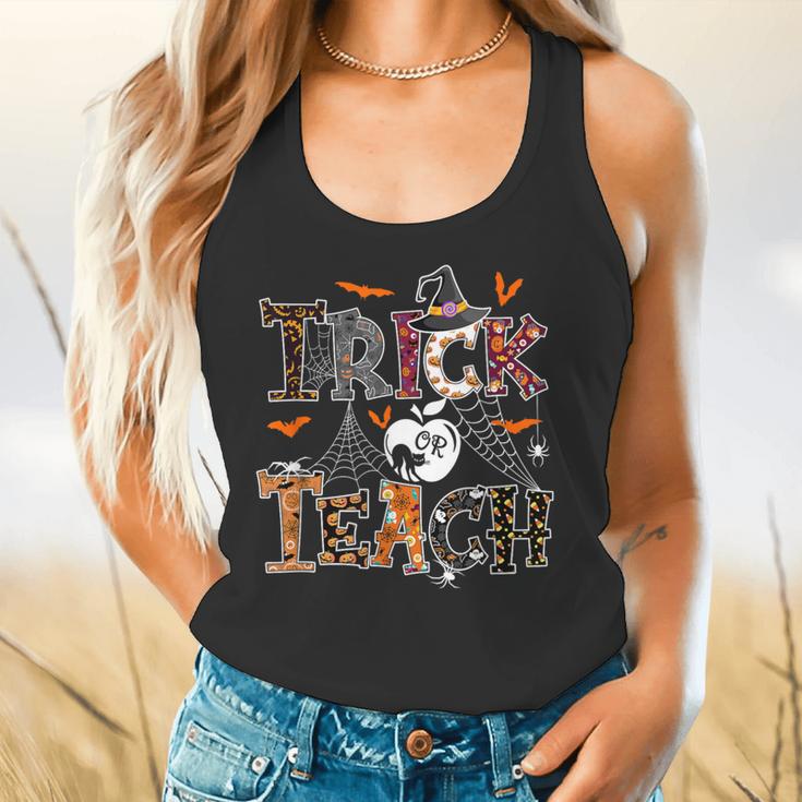 Fall Holiday Themed Thanksgiving Halloween Teacher Trick Or Flowy Tank, gift for family, gift for coworker Fall Holiday Themed Thanksgiving Halloween Teacher Trick Or Flowy Tank, gift for family, gift for coworker