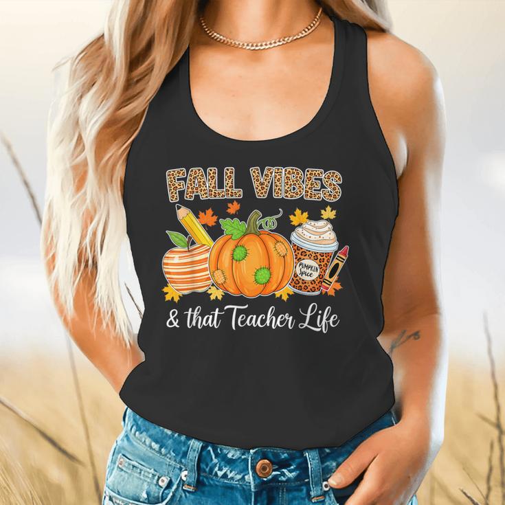 Fall Vibes And That Teacher Life Autumn Thanksgiving Flowy Tank, gift for family, gift for coworker Fall Vibes And That Teacher Life Autumn Thanksgiving Flowy Tank, gift for family, gift for coworker