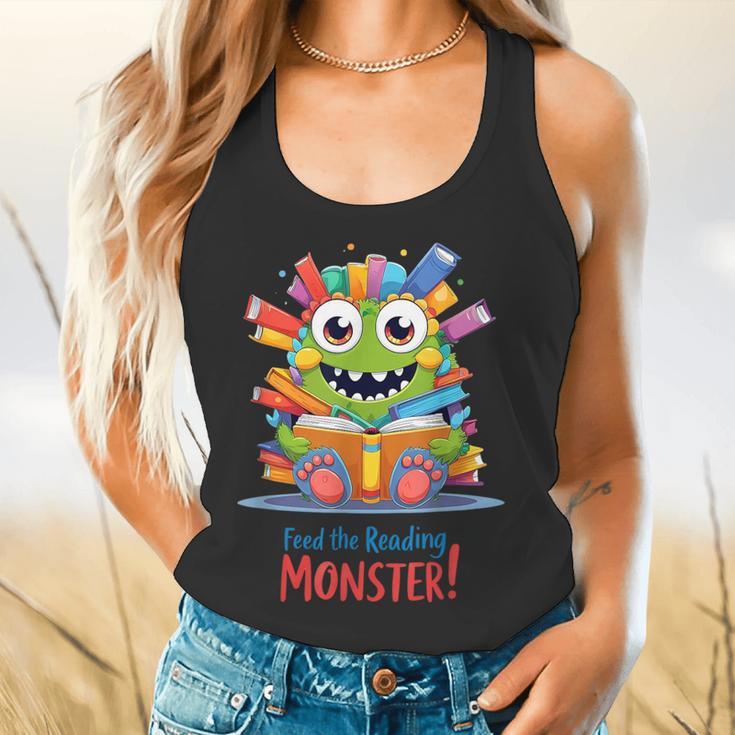 Feed The Reading Monster Halloween Teacher Flowy Tank, gift for family, gift for coworker