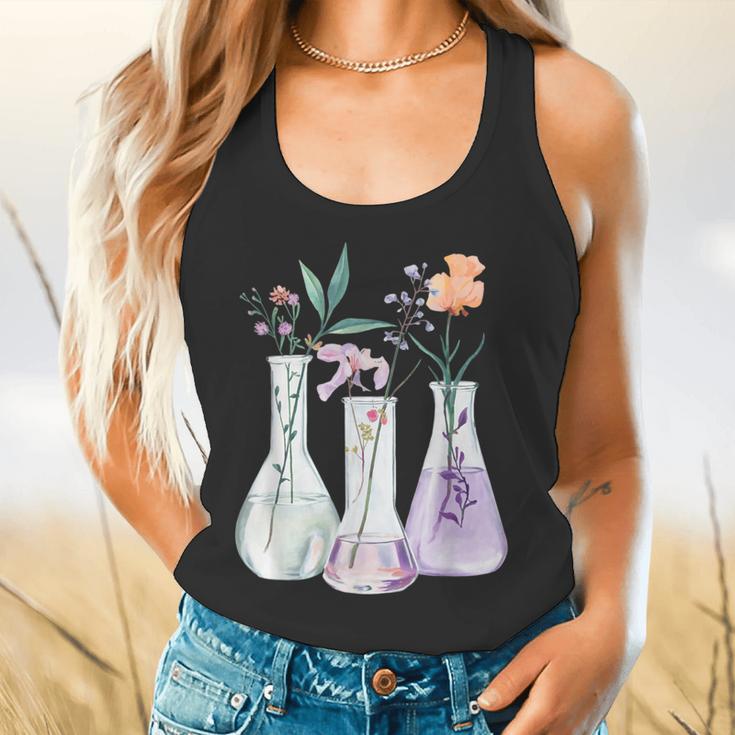 Flowers Test Tube Chemistry Student Science Teacher Women Flowy Tank, gift for family, gift for coworker Flowers Test Tube Chemistry Student Science Teacher Women Flowy Tank, gift for family, gift for coworker