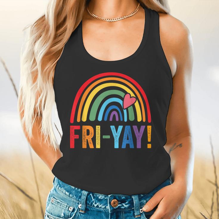 Fri-Yay Friyay Rainbow Colors Teacher Childrens Fun Designs Flowy Tank, gift for family, gift for coworker Fri-Yay Friyay Rainbow Colors Teacher Childrens Fun Designs Flowy Tank, gift for family, gift for coworker