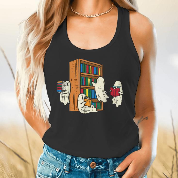 Ghosts Reading Books Teacher Halloween Librarian Boooks Flowy Tank, gift for family, gift for coworker Ghosts Reading Books Teacher Halloween Librarian Boooks Flowy Tank, gift for family, gift for coworker