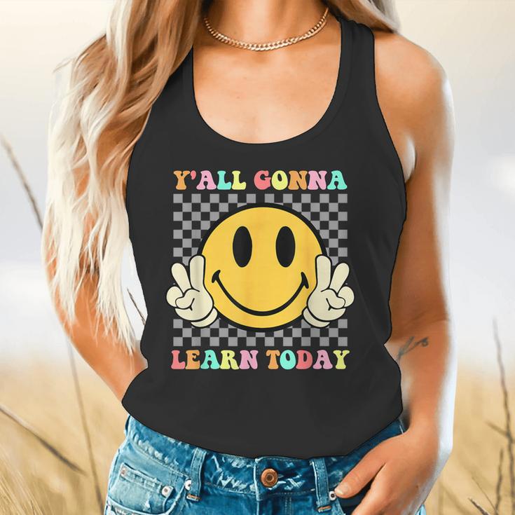 You All Gonna Learn Today Shirt Retro Groovy Teacher Life Flowy Tank, gift for family, gift for coworker