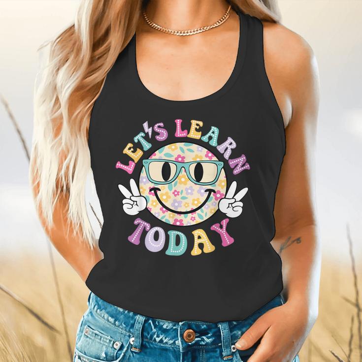 Groovy Retro Lets Learn Today Teacher Student Back To School Flowy Tank, gift for family, gift for coworker