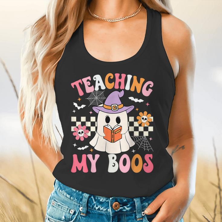 Groovy Teaching My Boos Teacher Ghost Halloween Teacher Flowy Tank, gift for family, gift for coworker