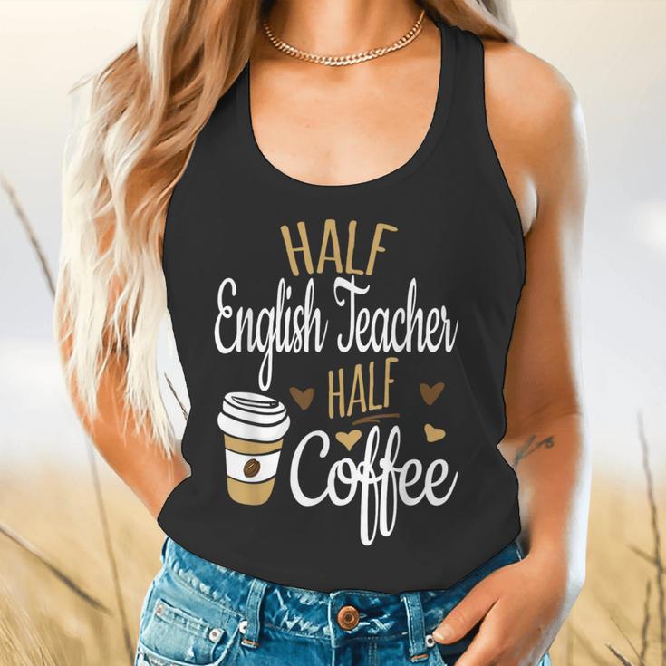 Half Coffee Half English Teacher English Teacher Men Women Flowy Tank, gift for family, gift for coworker Half Coffee Half English Teacher English Teacher Men Women Flowy Tank, gift for family, gift for coworker