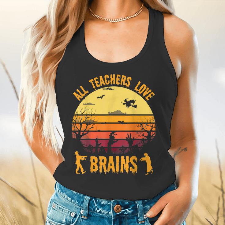 Halloween Costume Teacher Love Brains Zombie Flowy Tank, gift for family, gift for coworker Halloween Costume Teacher Love Brains Zombie Flowy Tank, gift for family, gift for coworker