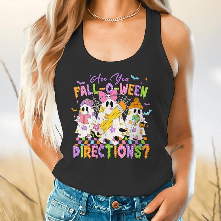Halloween Floral Ghost Teacher Are You Falloween Directions Flowy Tank, gift for family, gift for coworker Halloween Floral Ghost Teacher Are You Falloween Directions Flowy Tank, gift for family, gift for coworker
