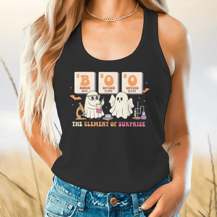 Halloween Science Teacher Boo Ghost The Element Of Surprise Flowy Tank, gift for family, gift for coworker Halloween Science Teacher Boo Ghost The Element Of Surprise Flowy Tank, gift for family, gift for coworker