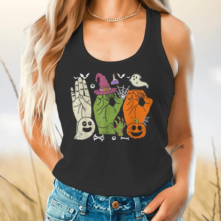 Halloween SPED Teacher Boo In ASL Boo Hands Sign Language Flowy Tank, gift for family, gift for coworker Halloween SPED Teacher Boo In ASL Boo Hands Sign Language Flowy Tank, gift for family, gift for coworker