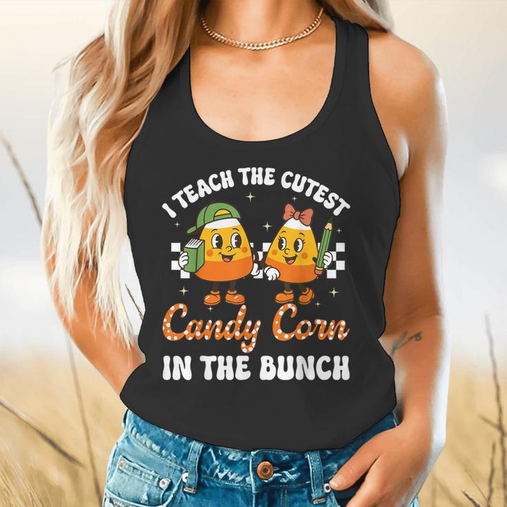 Halloween Teacher Cutest Candy Corn Groovy Spooky Teachers Flowy Tank, gift for family, gift for coworker Halloween Teacher Cutest Candy Corn Groovy Spooky Teachers Flowy Tank, gift for family, gift for coworker