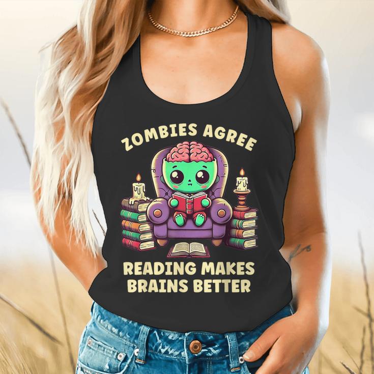 Halloween Teacher Zombie Reading Is Good For Brains Flowy Tank, gift for family, gift for coworker Halloween Teacher Zombie Reading Is Good For Brains Flowy Tank, gift for family, gift for coworker