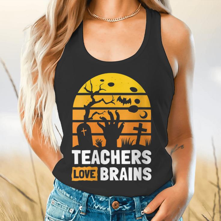 Halloween Teachers Science Math Teachers Love Brains Flowy Tank, gift for family, gift for coworker
