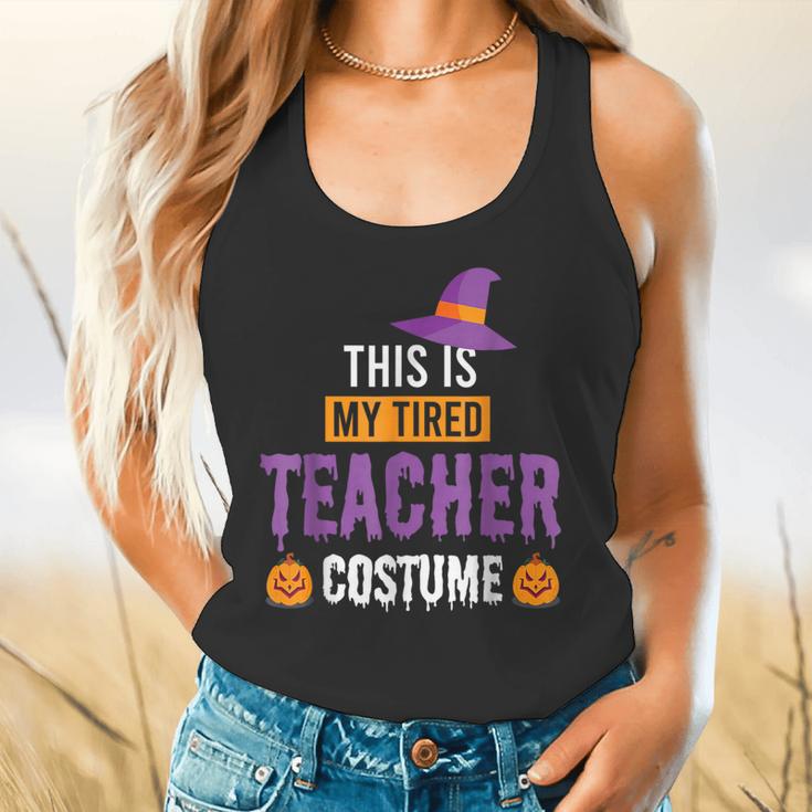 Halloween Teachers This Is My Tired Teacher Costume Flowy Tank, gift for family, gift for coworker
