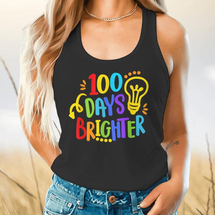 Happy 100th Day Of School 100 Days Brighter Girls Teacher Flowy Tank, gift for family, gift for coworker Happy 100th Day Of School 100 Days Brighter Girls Teacher Flowy Tank, gift for family, gift for coworker