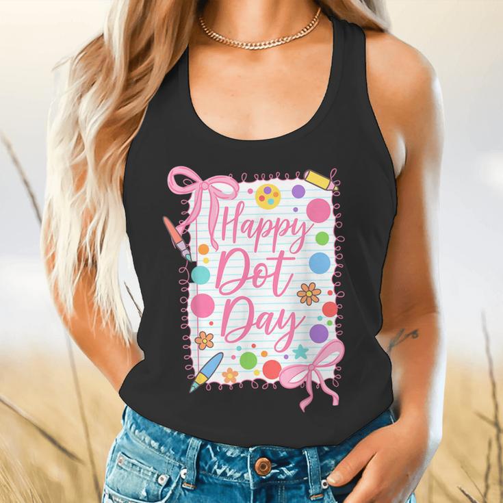 Happy Dot Day Bow Coquette For Teacher Girls Flowy Tank, gift for family, gift for coworker Happy Dot Day Bow Coquette For Teacher Girls Flowy Tank, gift for family, gift for coworker