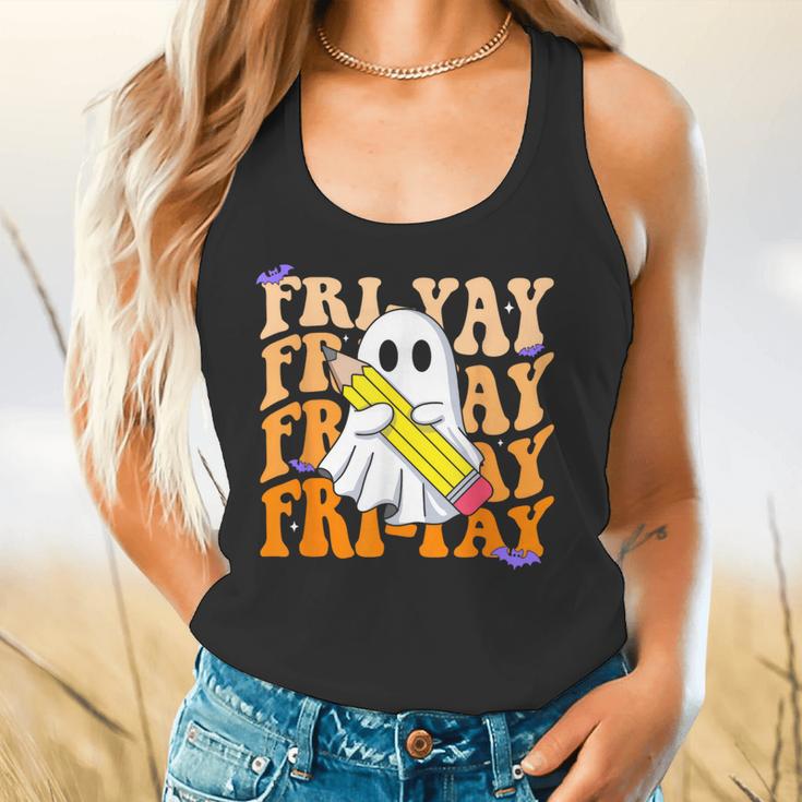 Happy Fri-Yay Friday Lovers Groovy Teacher Life Halloween Flowy Tank, gift for family, gift for coworker Happy Fri-Yay Friday Lovers Groovy Teacher Life Halloween Flowy Tank, gift for family, gift for coworker