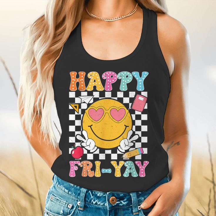 Happy Fri-Yay Groovy Teacher Friday Weekend Fri Yay Flowy Tank, gift for family, gift for coworker
