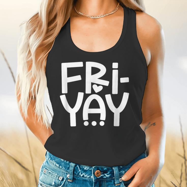 Happy Friyay Teacher Shirt Cute Teacher Fashion Fri-Yay Flowy Tank, gift for family, gift for coworker