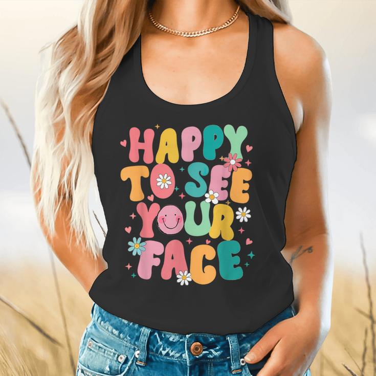 Happy To See Your Face Teacher Disco Ball Back To School Flowy Tank, gift for family, gift for coworker Happy To See Your Face Teacher Disco Ball Back To School Flowy Tank, gift for family, gift for coworker