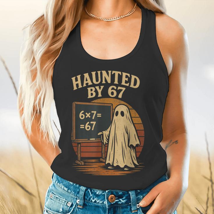 Haunted By 67 Ghost Math Joke Student Halloween Nerd Teacher Flowy Tank, gift for family, gift for coworker